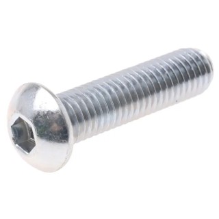 RS PRO Bright Zinc Steel Hex Socket Button Screw M10 x 40 mm 822-9237