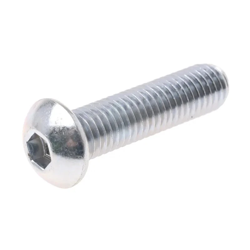 RS PRO Bright Zinc Steel Hex Socket Button Screw M10 x 40 mm 822-9237
