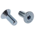 RS PRO Bright Zinc Steel Hex Socket Countersunk Screw M6 x 50 mm 10.9 Grade Steel DIN 7991 822-9252
