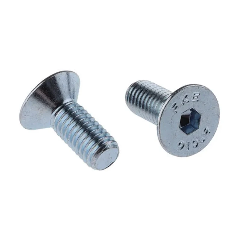 RS PRO Bright Zinc Steel Hex Socket Countersunk Screw M6 x 50 mm 10.9 Grade Steel DIN 7991 822-9252
