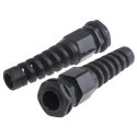 Alpha Wire Black Polyamide 66 Cable Gland Thread, 5 mm min. to 10 mm max., IP68, Locknut Included PG11