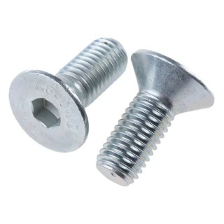 RS PRO Bright Zinc Steel Hex Socket Countersunk Screw M12 x 30 mm 10.9 Grade Steel 822-9293