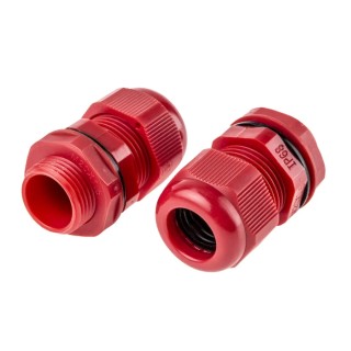 RS PRO Red Polyamide 66 Cable Gland, M20 Thread, 10 mm Min. Cable Diameter, 14 mm Max. Cable Diameter, IP68, UL 822-9789