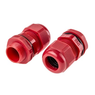 RS PRO Red Polyamide 66 Cable Gland, M20 Thread, 10 mm Min. Cable Diameter, 14 mm Max. Cable Diameter, IP68, UL 822-9789