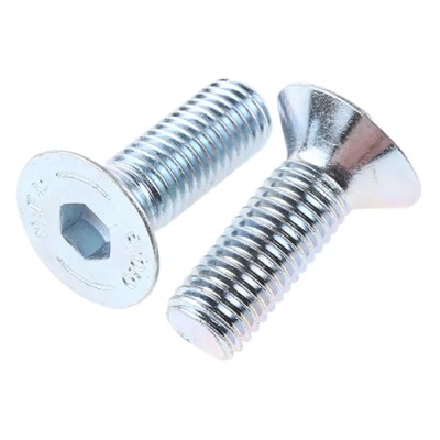 RS PRO Bright Zinc Steel Hex Socket Countersunk Screw, M12 Thread, 35 mm Length, Grade A DIN 7991 822-9296