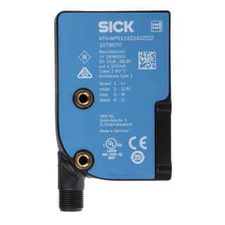 SICK Contrast Sensor RGB LED 13 mm, PNP Output, 100 mA Current, IP67 Rated, 28.8V DC 