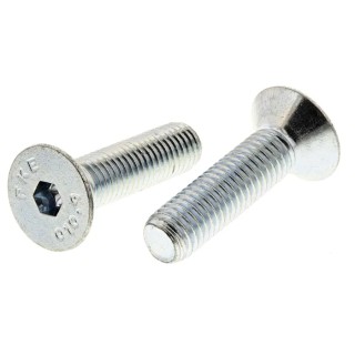 RS PRO Bright Zinc Steel Hex Socket Countersunk Screw M10 x 40 mm 10.9 Grade DIN 7991 822-9287