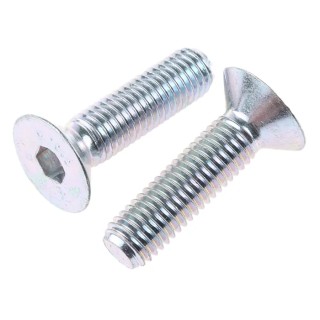 RS PRO Bright Zinc Steel Hex Socket Countersunk Screw, Hex Drive, M12 x 45 mm 822-9300