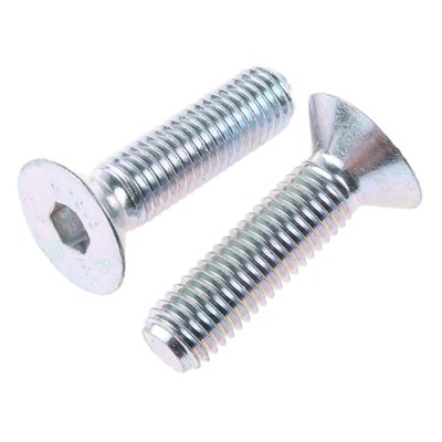 RS PRO Bright Zinc Steel Hex Socket Countersunk Screw, Hex Drive, M12 x 45 mm 822-9300