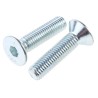 RS PRO Bright Zinc Steel Hex Socket Countersunk Screw, Hex Drive, Thread M12, Length 50mm 822-9303
