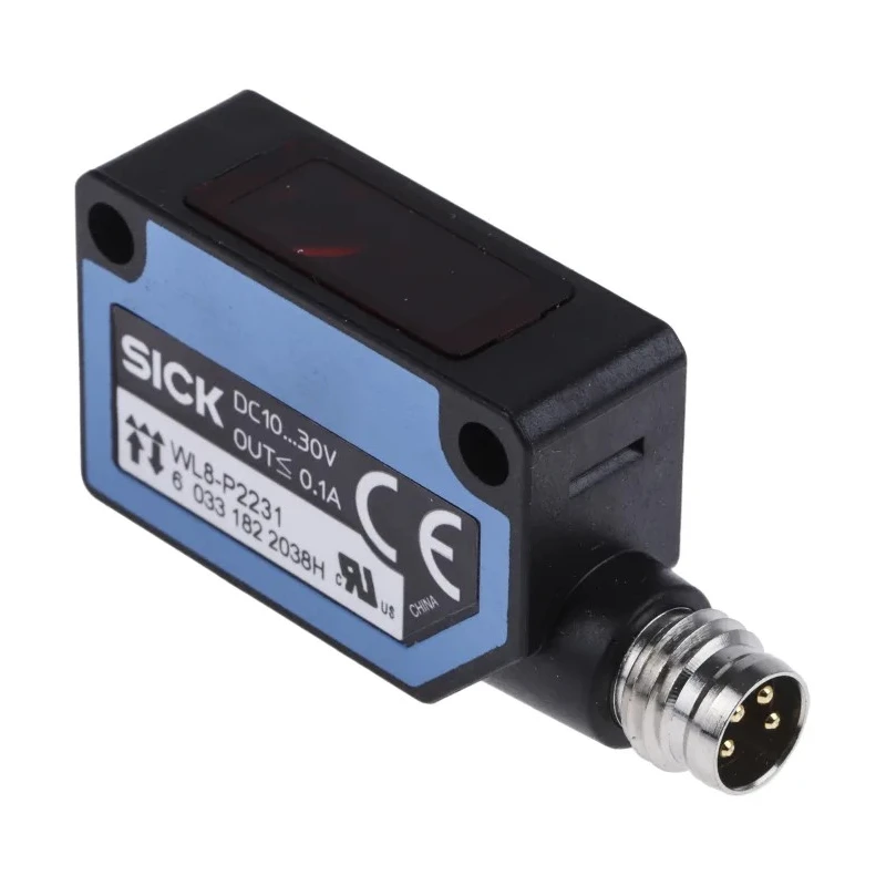SICK Retroreflective Photoelectric Sensor, Block Sensor, 0 to 4 m Detection Range, PNP Output, IP67 Rated, 0.25 ms WL8-P2231