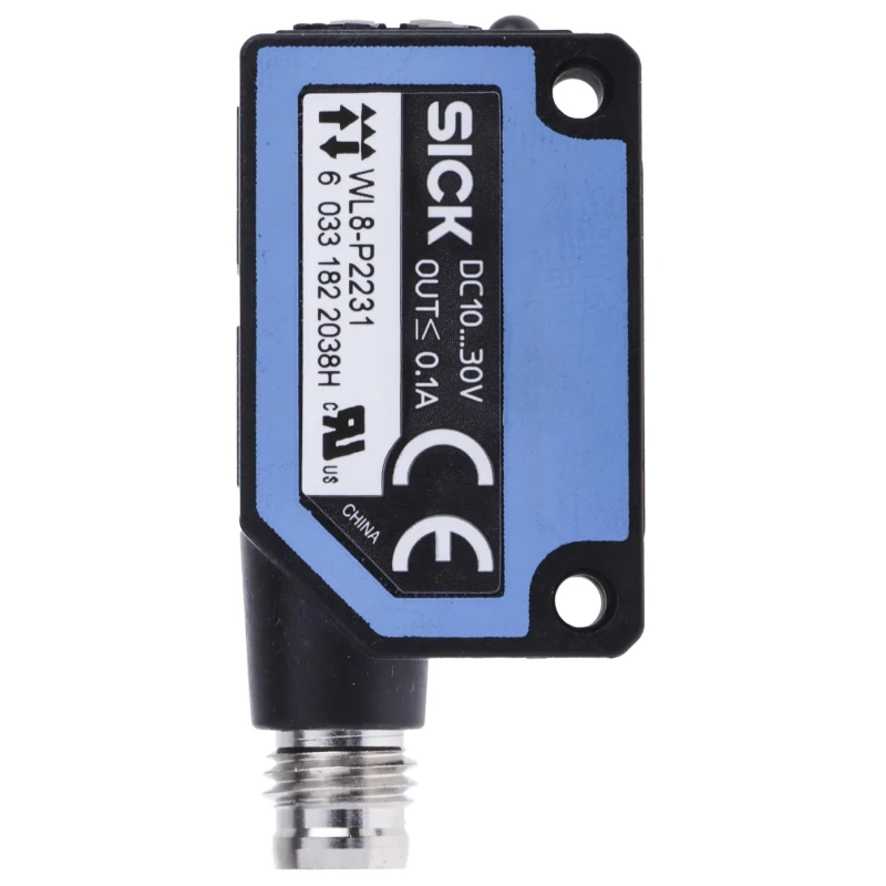 SICK Retroreflective Photoelectric Sensor, Block Sensor, 0 to 4 m Detection Range, PNP Output, IP67 Rated, 0.25 ms WL8-P2231