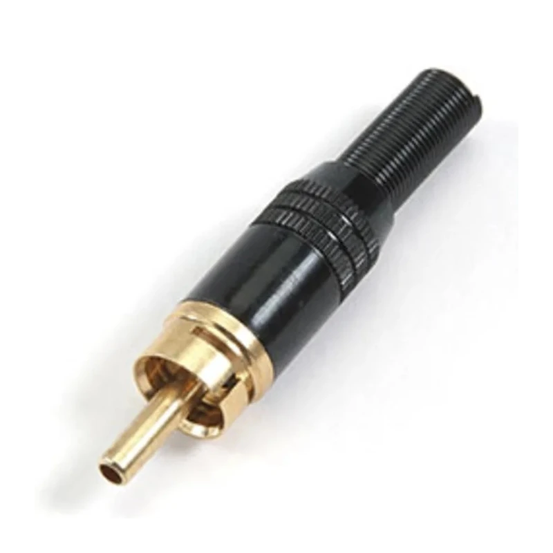 Deltron Black Straight Cable RCA Plug, Gold Plating, 5A Current, 50V AC 331-0000