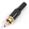 Deltron Black Straight Cable RCA Plug, Gold Plating, 5A Current, 50V AC 331-0000