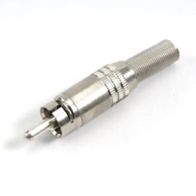 Deltron Straight Cable RCA Plug Nickel Plated Brass Contact Male Connector 333-0000