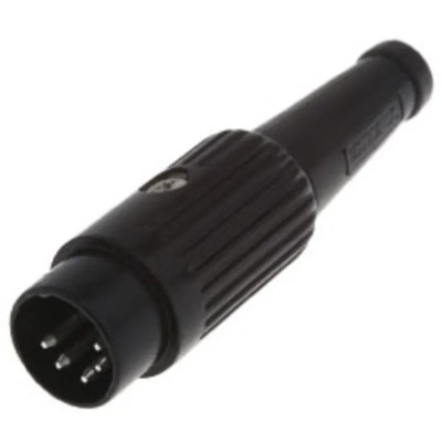 Deltron 4 Pole Straight Standard DIN Plug 2A 34V AC Zinc Alloy Housing Brass Contact 592-0401