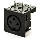 Roxburgh EMC 3 Pole Right Angle Standard DIN Socket 2A 100V AC Lockable PCB Female 671-0301