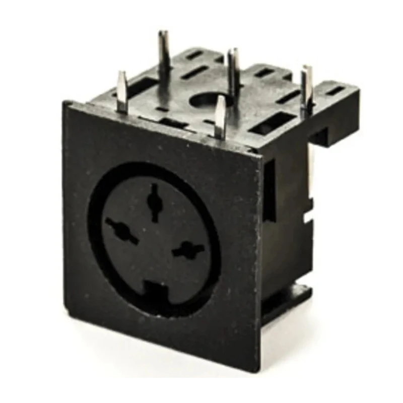 Roxburgh EMC 3 Pole Right Angle Standard DIN Socket 2A 100V AC Lockable PCB Female 671-0301