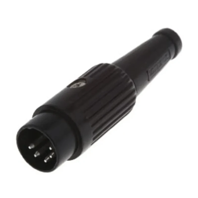 Deltron 3 Pole Straight Standard DIN Plug Zinc Alloy Housing Silver Plated Brass Contacts 2A 34V AC 592-0301