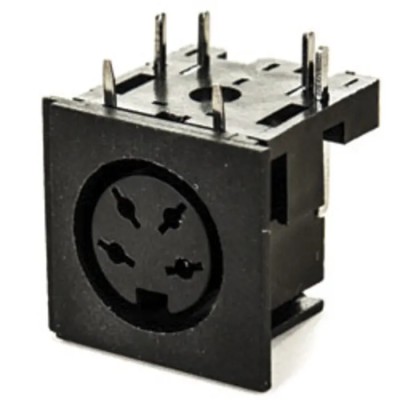 Roxburgh EMC 4 Pole Right Angle Standard DIN Socket 2A 100V ac PCB Female 671-0401