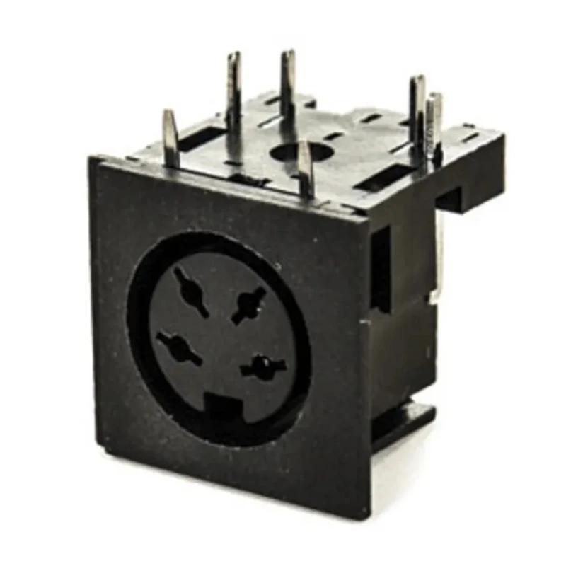Roxburgh EMC 4 Pole Right Angle Standard DIN Socket 2A 100V ac PCB Female 671-0401