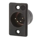 Deltron Panel XLR Connector, Straight Orientation, 50V Voltage, Male Gender, 4 Contacts, Silver Plating 703-0400