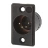 Deltron Panel XLR Connector, Straight Orientation, 50V Voltage, Male Gender, 4 Contacts, Silver Plating 703-0400