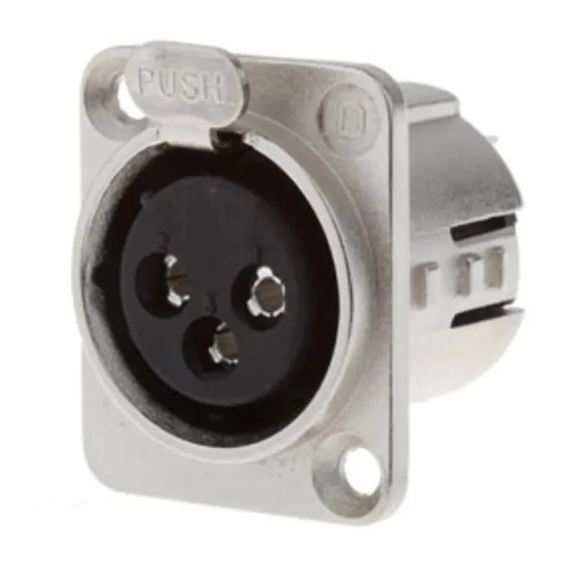 Deltron Panel XLR Connector, Straight Orientation, Female, 4 Contacts, Silver Plated, Zinc Alloy Housing, 50V ac 716-0400