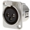 Deltron Panel XLR Connector, Straight Orientation, Female, 4 Contacts, Silver Plated, Zinc Alloy Housing, 50V ac 716-0400