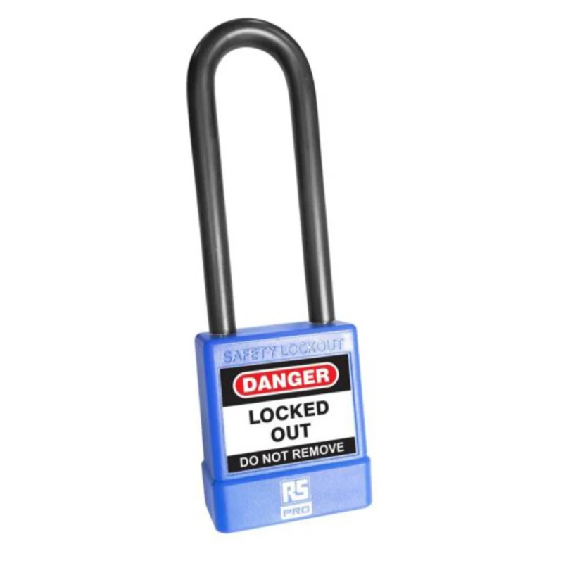 RS PRO Blue 1-Lock Safety Lockout Padlock Steel, ABS, Polyvinyl Chloride 6mm Shackle 75mm Length 180-6830