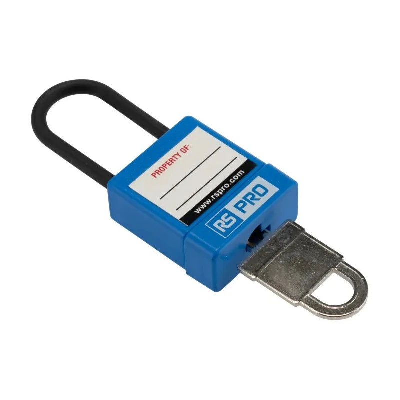 RS PRO Blue 1-Lock Safety Lockout Padlock Nylon, ABS Body, 5 mm Shackle Diameter 46 mm Shackle Length 180-6836