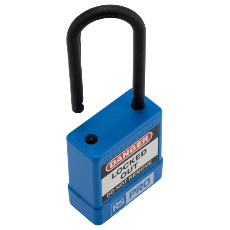 RS PRO Blue 1-Lock Safety Lockout Padlock Nylon, ABS Body, 5 mm Shackle Diameter 46 mm Shackle Length 180-6836