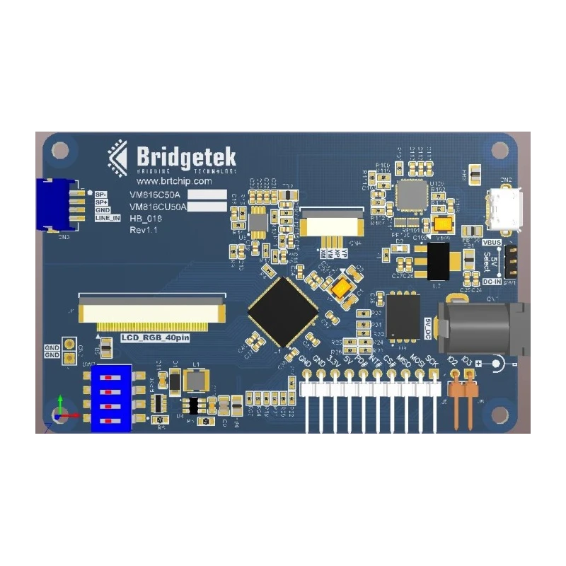 Bridgetek EVE Credit Card Board LCD Display Development Module USB Interface SPI/QSPI BT816 EVE VM816CU50A-N