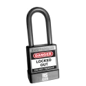 RS PRO Black Safety Lockout Padlock with ABS, Steel, Polyvinyl Chloride Body, 6 mm Shackle Diameter, Model 180-6831