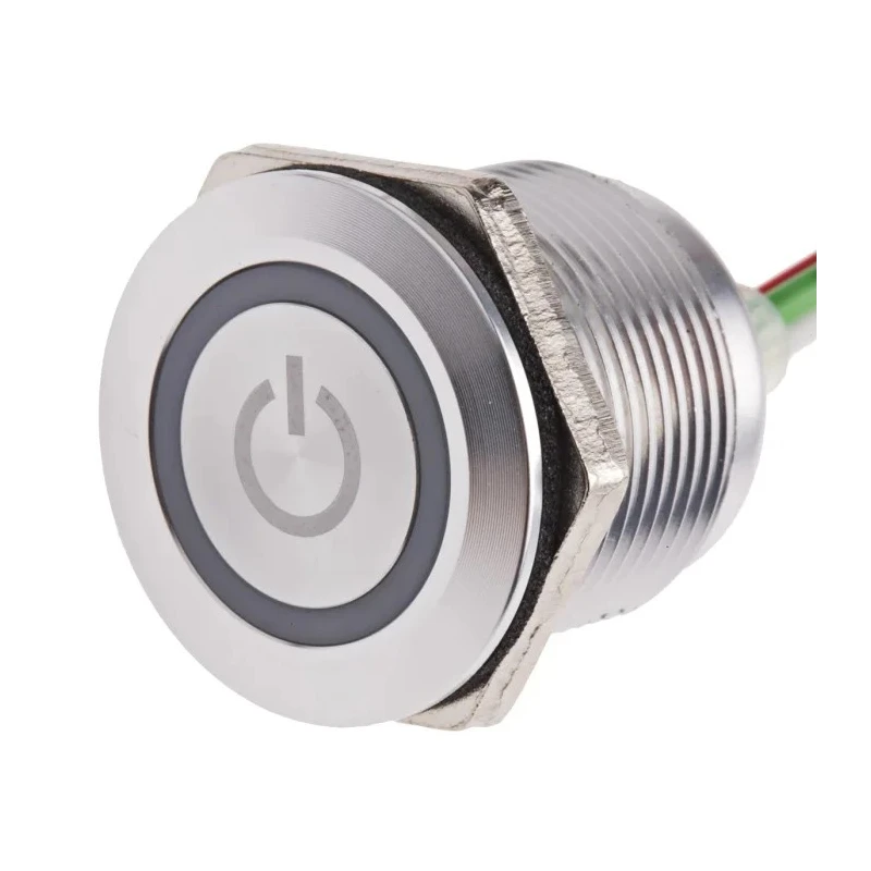 RS PRO Capacitive Switch Momentary NO Illuminated Red Green IP68 Brass 823-2725