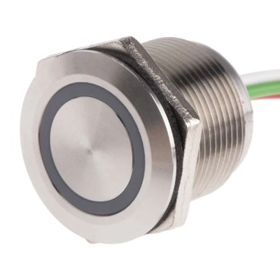 RS PRO Capacitive Switch Latching NO Illuminated Red IP68 Polycarbonate Brass 8232785P