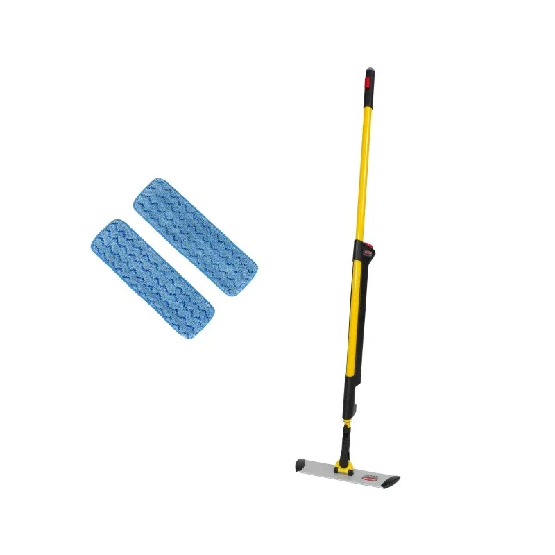 Rubbermaid Commercial Products Yellow Black Aluminium Mop Handle 1.42 m for Industry Microfibre Floor Cleaning System R050669