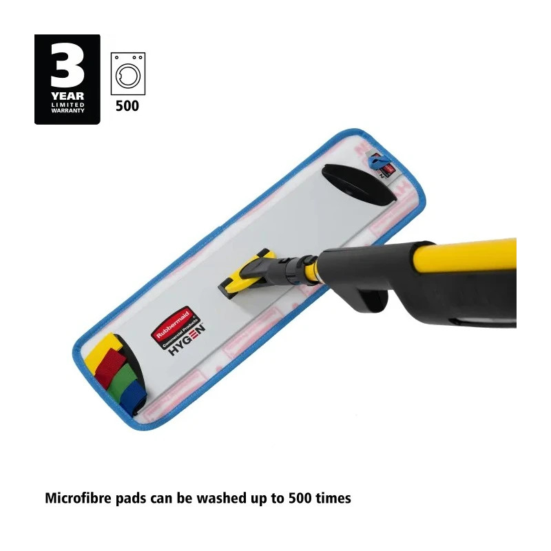 Rubbermaid Commercial Products Yellow Black Aluminium Mop Handle 1.42 m for Industry Microfibre Floor Cleaning System R050669