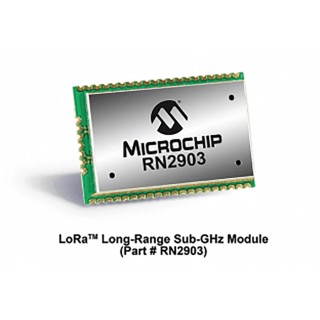 Microchip LoRa Module 915 MHz 18.5 dBm Maximum Output Power -146 dBm Receiver Sensitivity UART API GPIO RN2903A-I/RM105