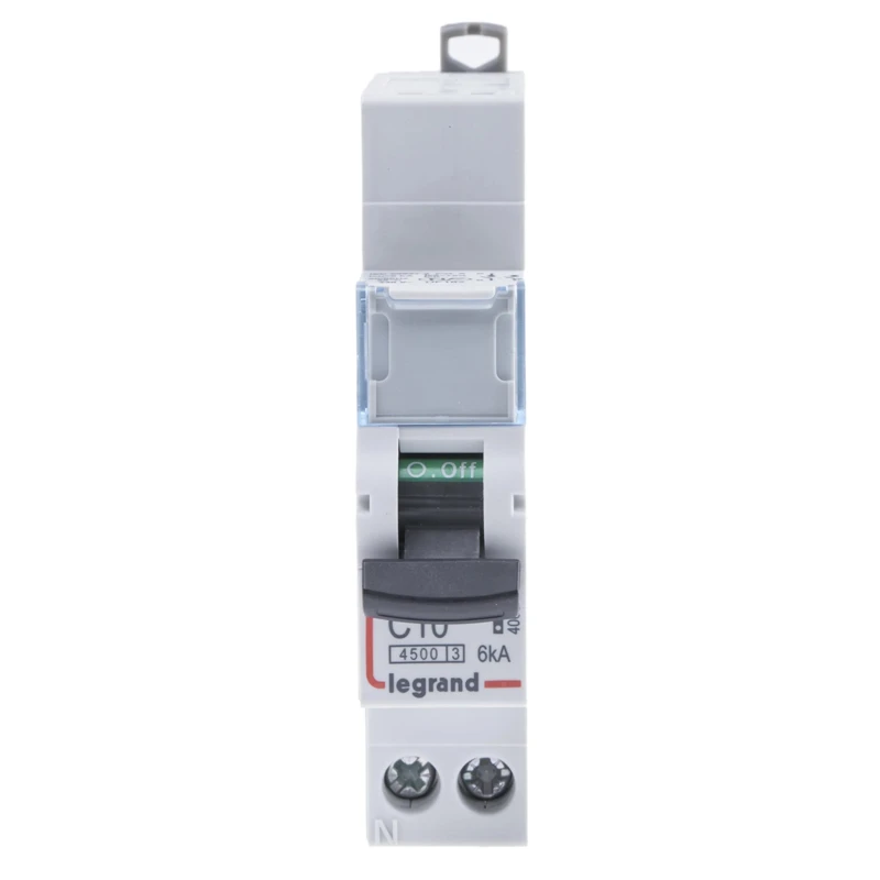 Legrand DX DX3 Miniature Circuit Breaker, 1-Pole, 10A, Type C Tripping, 250V AC, 12V DC, 4.5kA Breaking Capacity 4 068 81