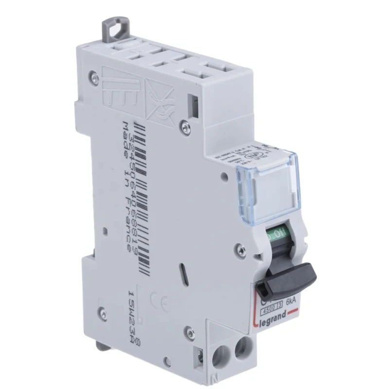 Legrand DX DX3 Miniature Circuit Breaker, 1-Pole, 10A, Type C Tripping, 250V AC, 12V DC, 4.5kA Breaking Capacity 4 068 81