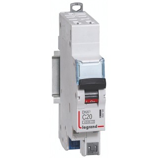 Legrand DX DNX3 Miniature Circuit Breaker, 1-Pole, 20A, Type C, 250V AC, 12V DC, 4.5 kA Breaking Capacity 