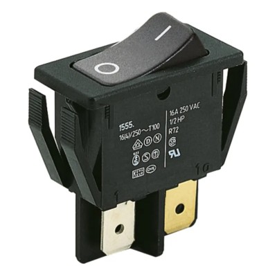 Marquardt DPST On-Off On-Off Rocker Switch Panel 16A 250V AC, Black Actuator 01552.0102-00