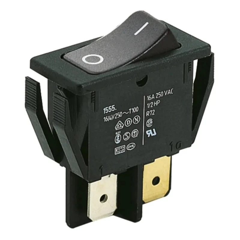 Marquardt DPST On-Off On-Off Rocker Switch Panel 16A 250V AC, Black Actuator 01552.0102-00