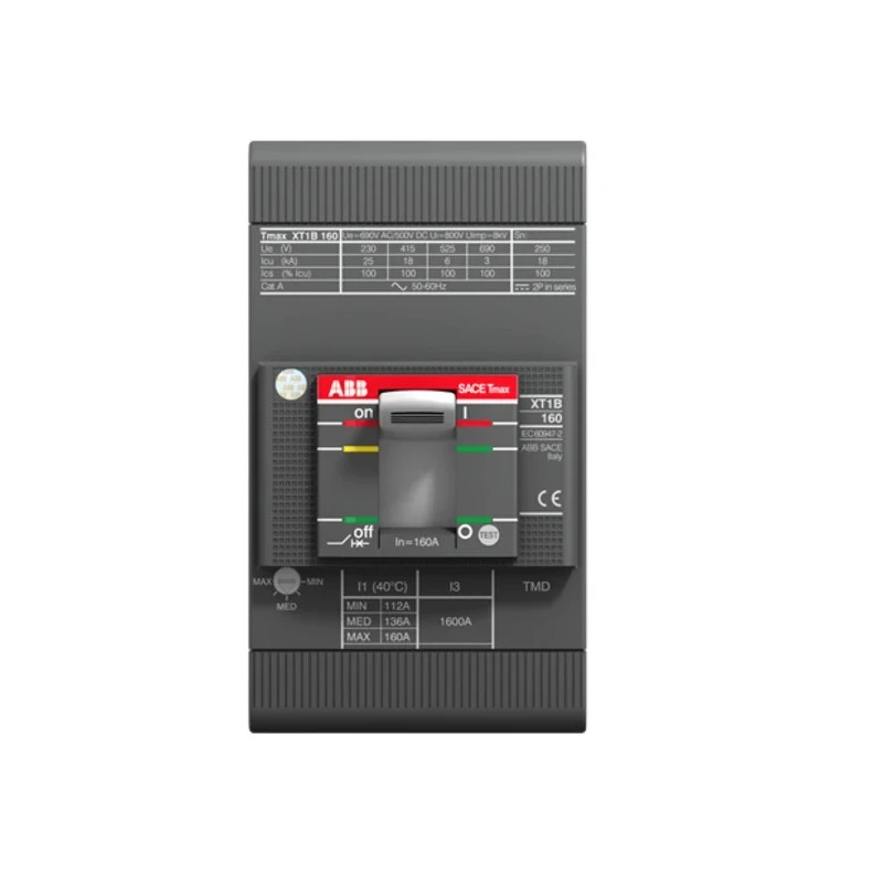ABB Molded Case Circuit Breaker Tmax XT 3-Pole 160A Breaking Capacity 5 kA Fixed 1SDA067454R1 XT1H 160 TMD 160A FF