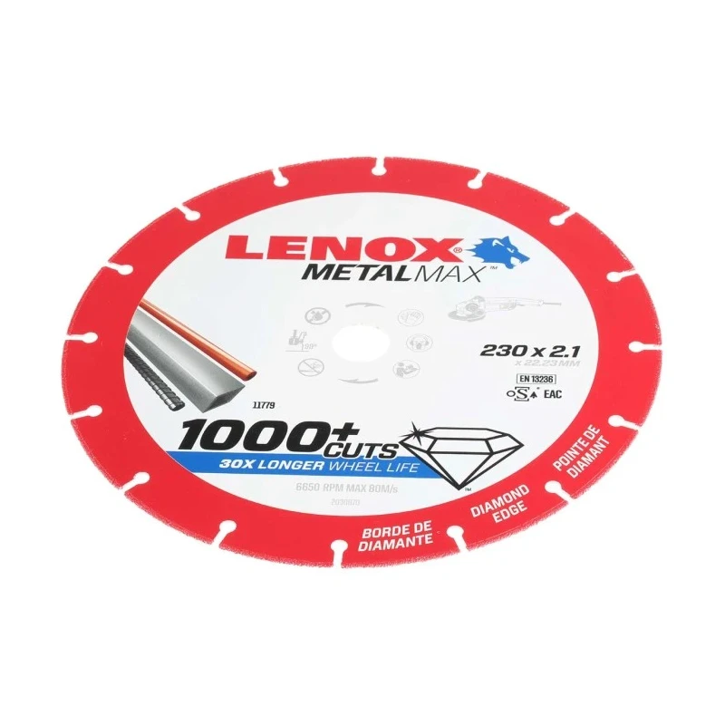 Lenox Aluminium Oxide Abrasive Disc Cutting Disc 230 mm Medium Grade P60 Grit 2030870