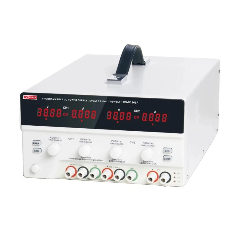 RS PRO Digital Bench Power Supply 3-Output 0 mV to 30V 5 A Max 180-8785