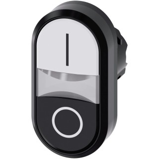 Siemens SIRIUS ACT 3SU10 Series White, Black Momentary Push Button Head 22 mm Cutout IP69K IP67 IP66 3SU1001-3AB61-0AK0