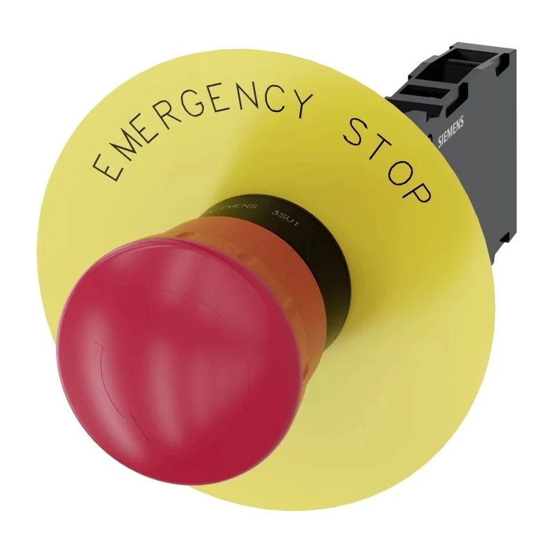 Siemens SIRIUS ACT Emergency Stop Push Button Panel Mount 22mm Cutout SPDT IP67 IP66 IP69 3SU1100-1HB20-1FG0