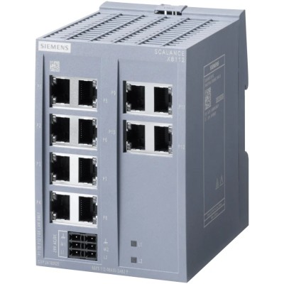 Siemens Data Acquisition Industrial Ethernet Switch SCALANCE XB112 12-Port Unmanaged, 28.8V AC/DC, IP20 XB112